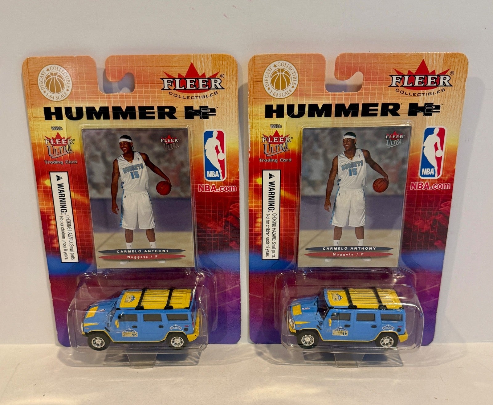 (2) BRAND NEW 2003 04 Fleer Hummer H2 Carmelo Anthony Denver Nuggets Rookies RC0