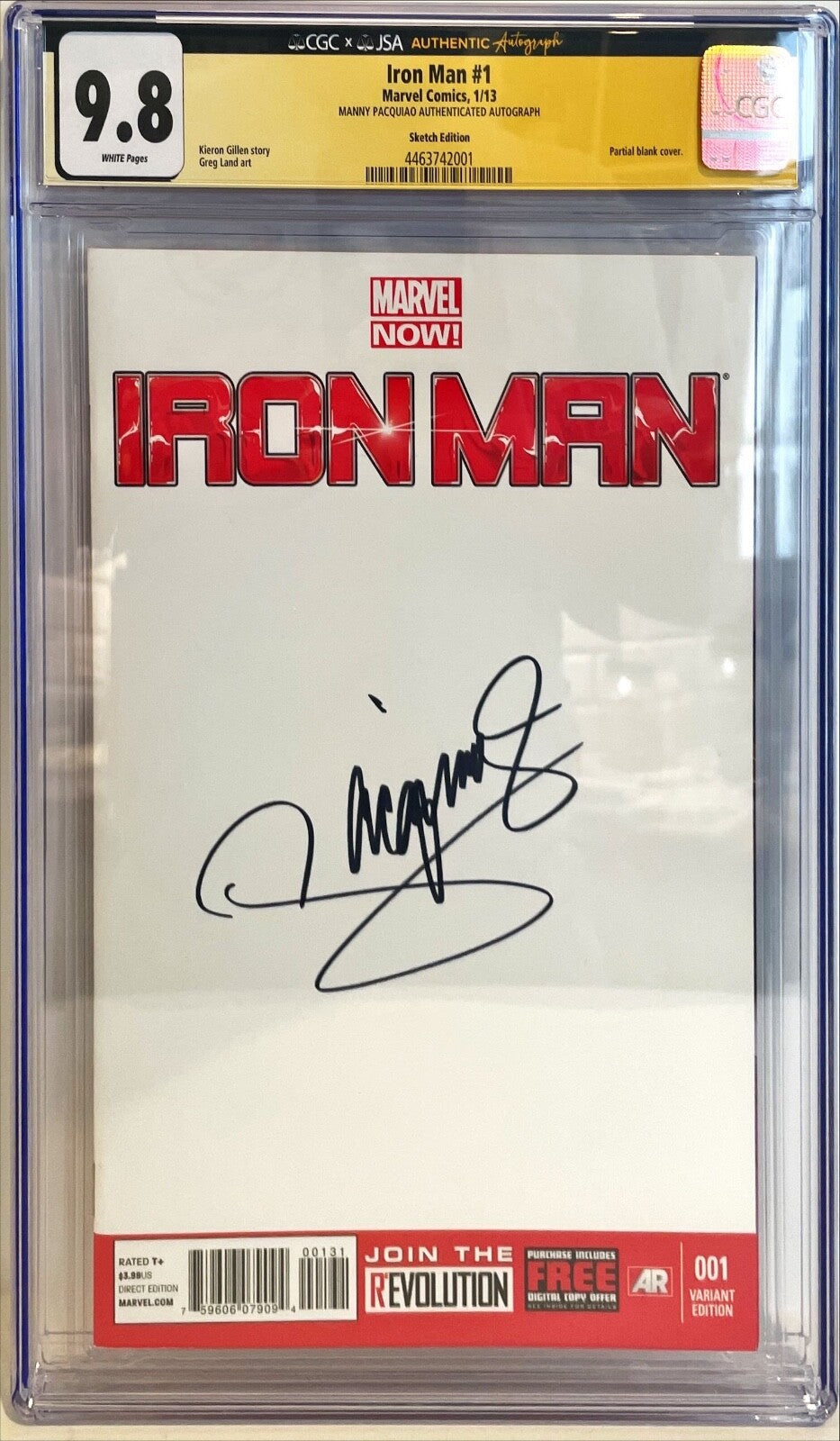 2013 Marvel Iron Man #1 Manny Pacquiao Pacman Signed Auto Comic JSA CGC 9.80