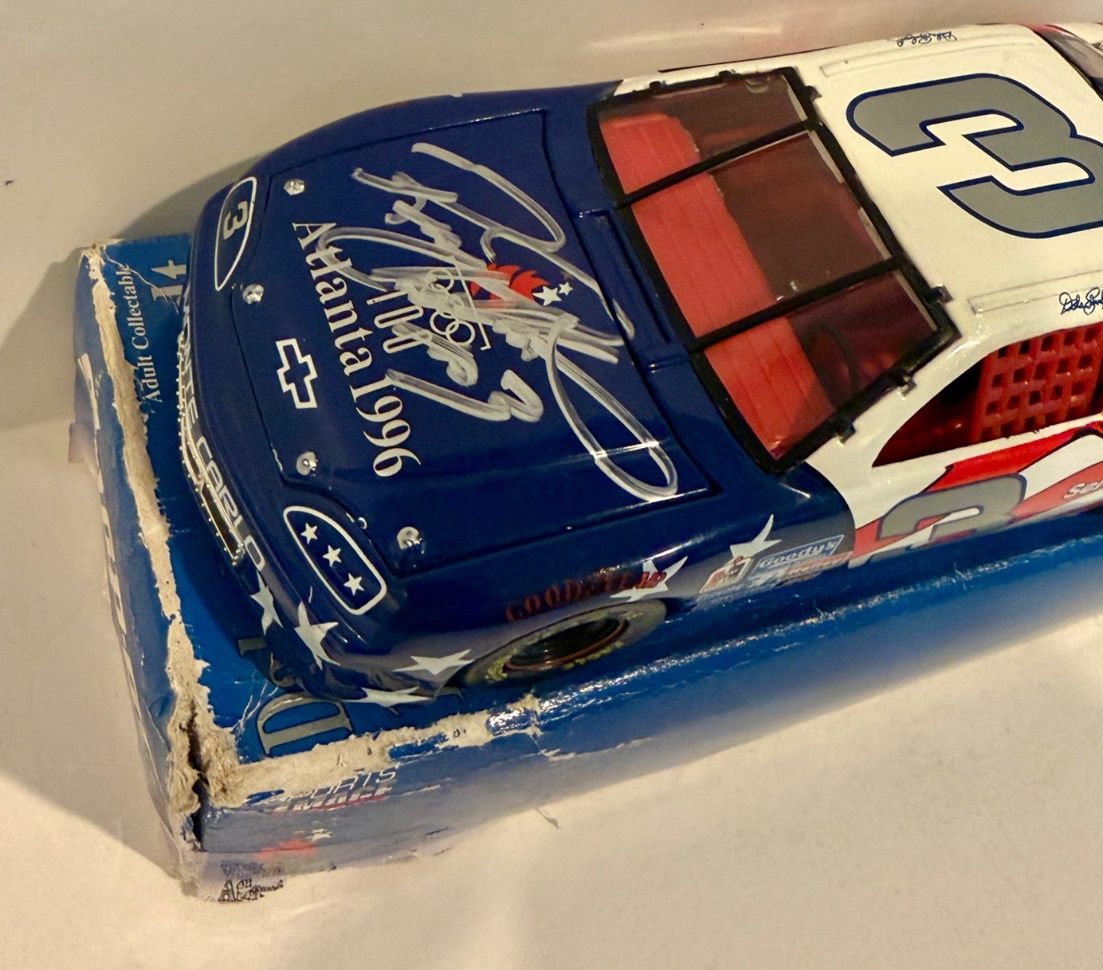 1996 Richard Childress Olympics Dale Earnhardt Signed Auto 1/24 Diecast Car COA1