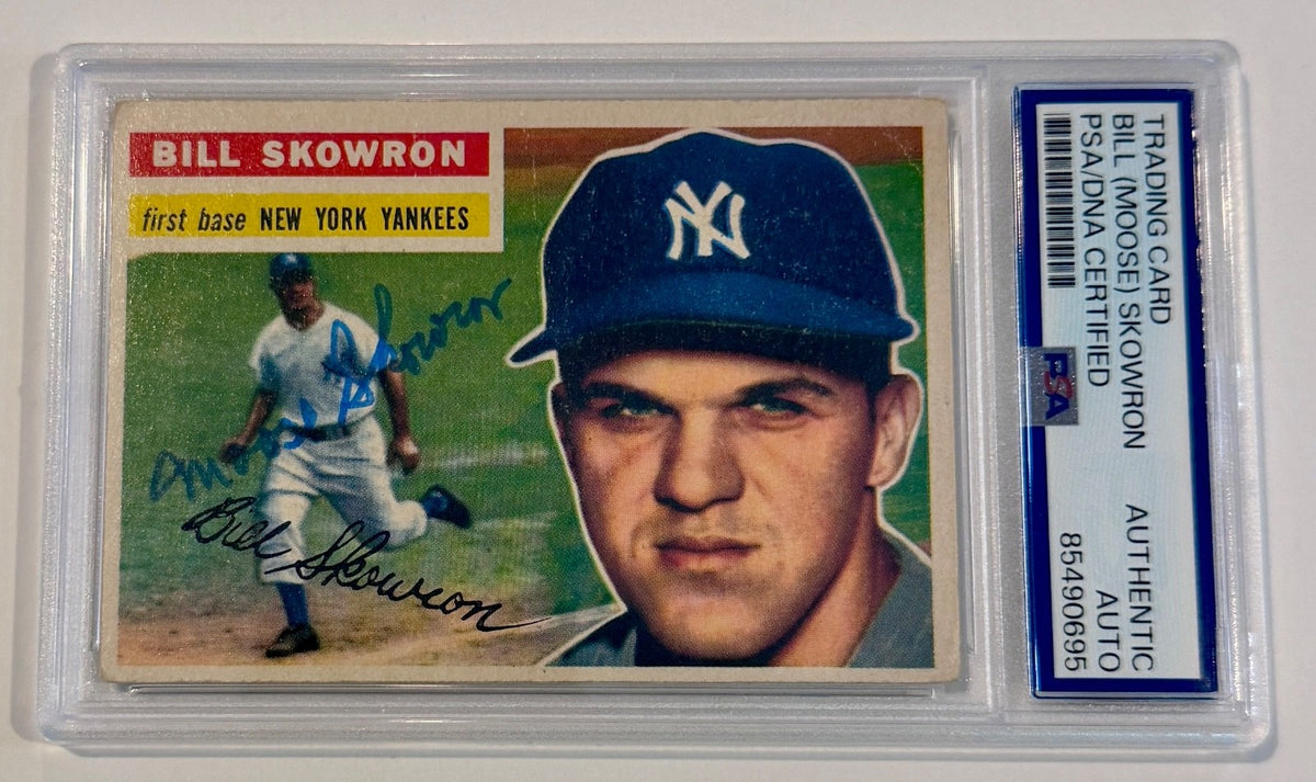 1956 Topps Bill Skowron Moose New York Yankees Signed Auto Card #61 PSA DNA0