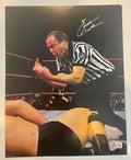 Earl Hebner AEW WWE WCW TNA Signed Auto Autograph 11x14 Photo BAS Beckett0