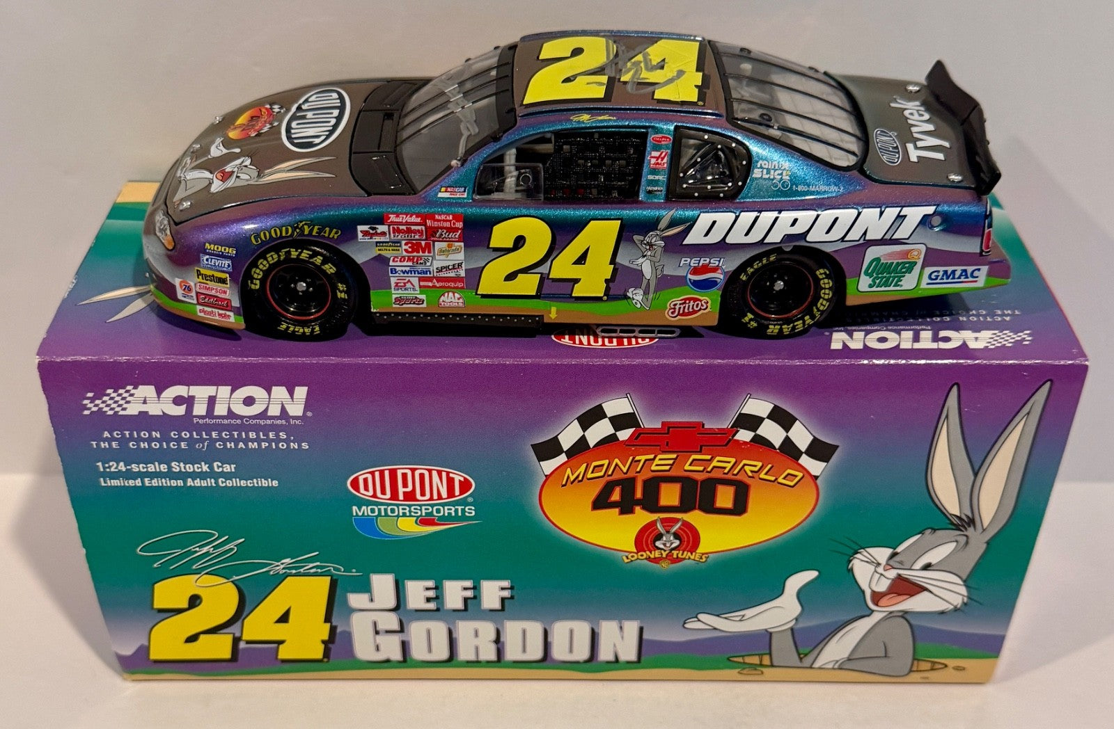 2001 Jeff Gordon & Rick Hendrick Looney Dual 2x Signed Auto 1/24 Diecast Car COA0