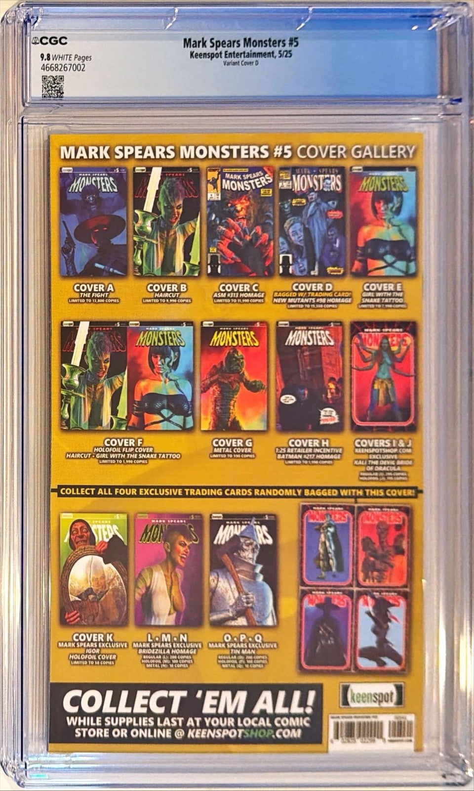 2025 Keenspot Comics Mark Spears Monsters #5 New Mutants 98 Cover CGC Graded 9.81