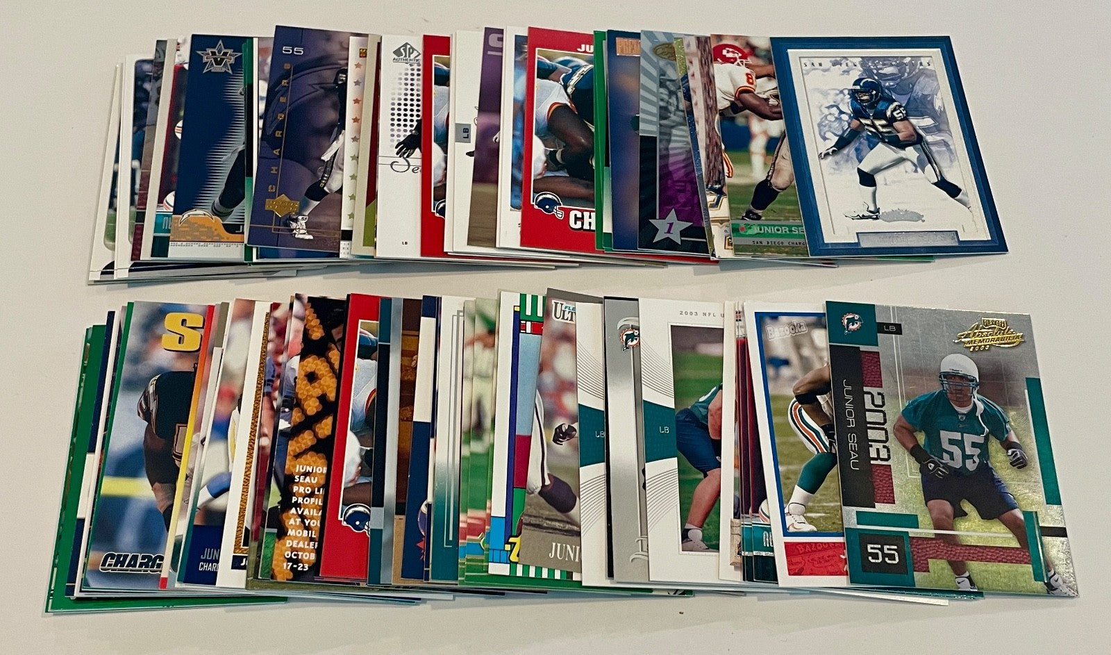 (88) Upper Deck Topps Panini Junior Seau Chargers Dolphins USC Trading Card LOT0