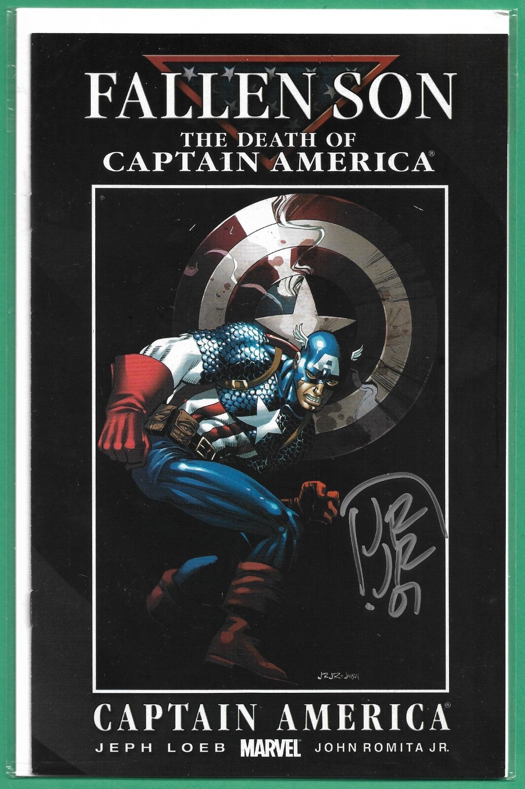 2007 Fallen Son Death Of Captain America Signed John Romita Jr Comic #3 W/ COA0