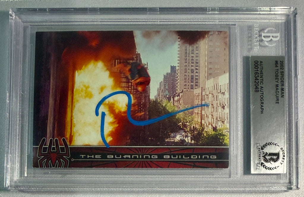 2002 Topps Spiderman Marvel Tobey Maguire Signed Auto Card #64 BAS Beckett0