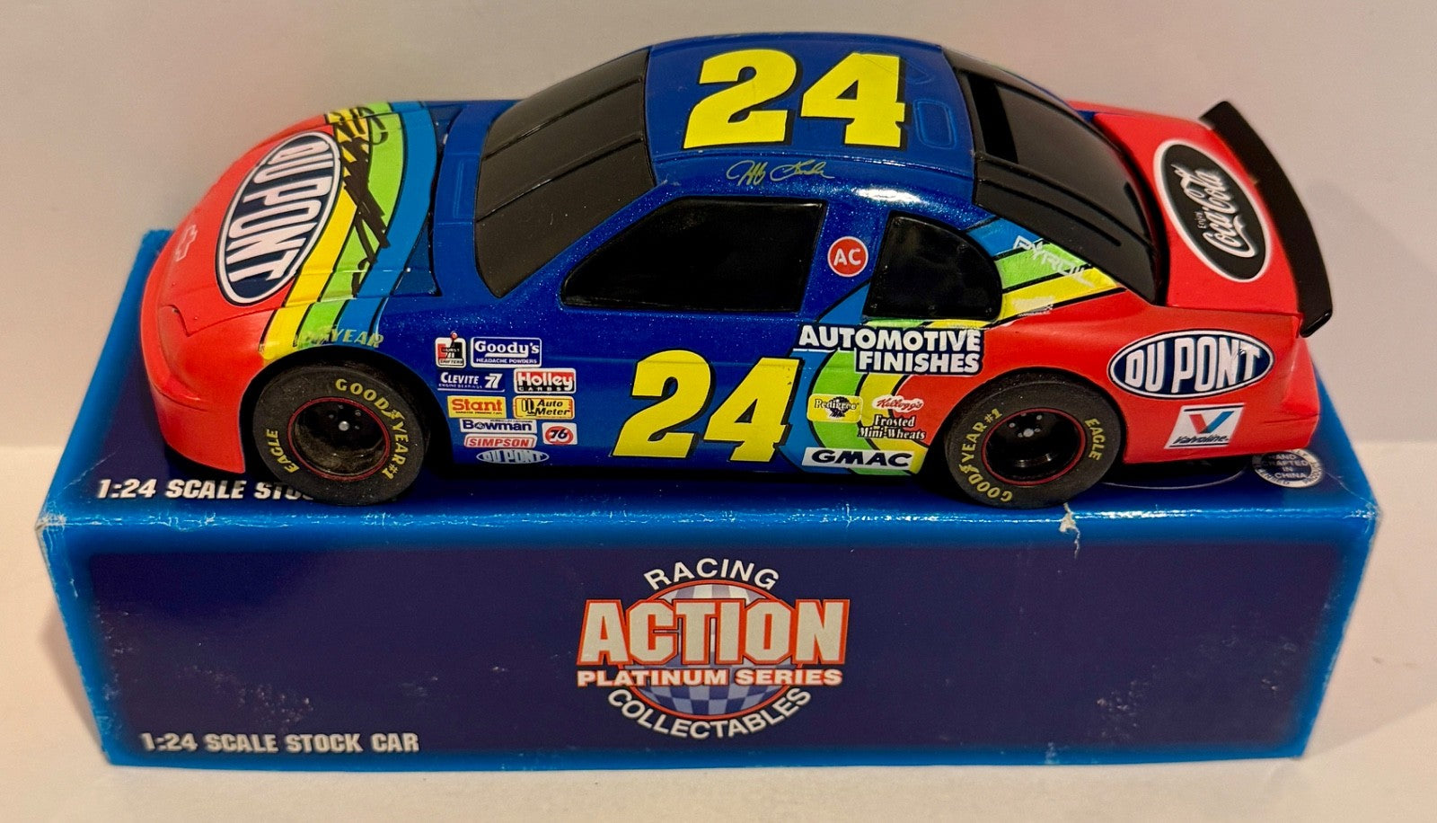1995 Jeff Gordon Dupont Rainbow Warrior Signed Auto 1/24 Diecast Car W/ COA0