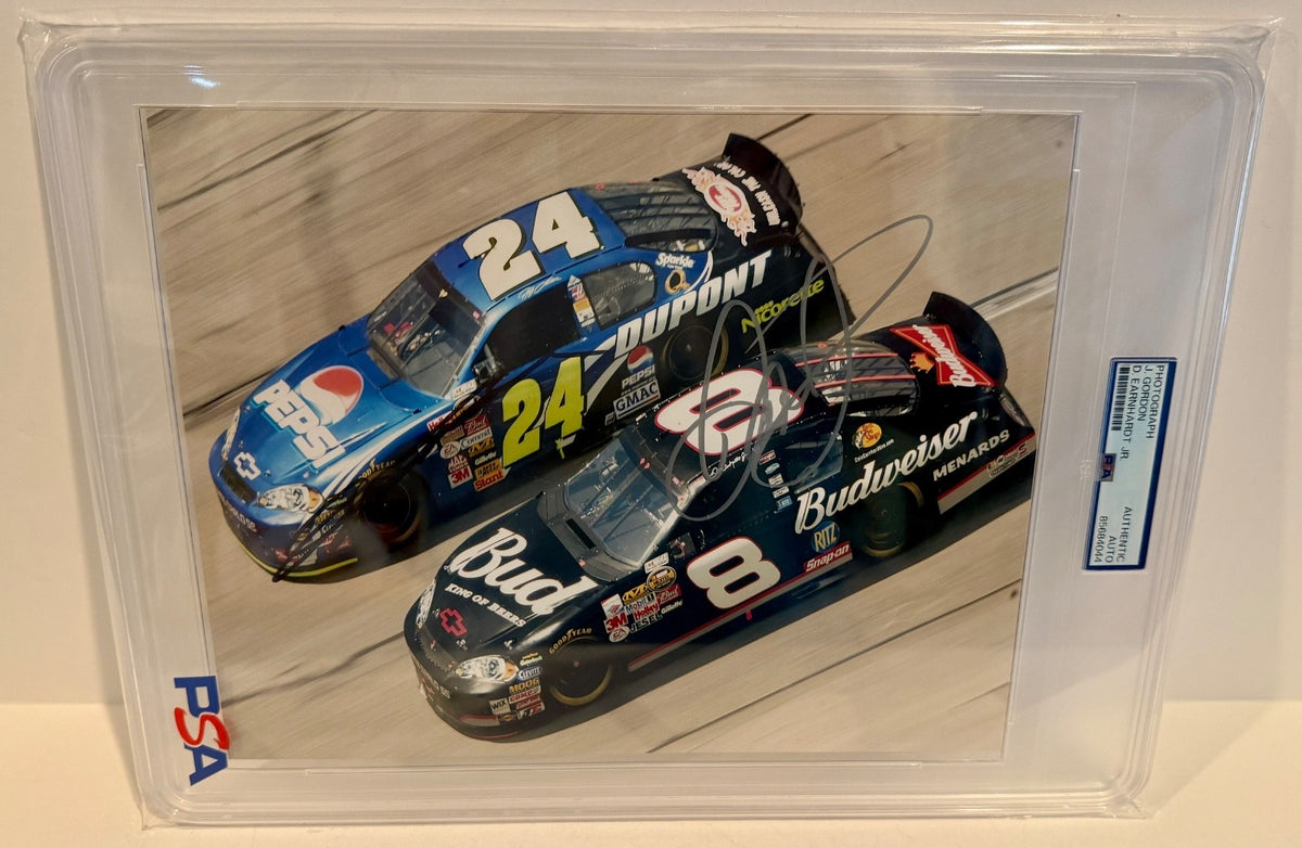 2006 Dale Earnhardt Jr & Jeff Gordon NASCAR DUAL Signed Auto 8x10 Photo PSA DNA0