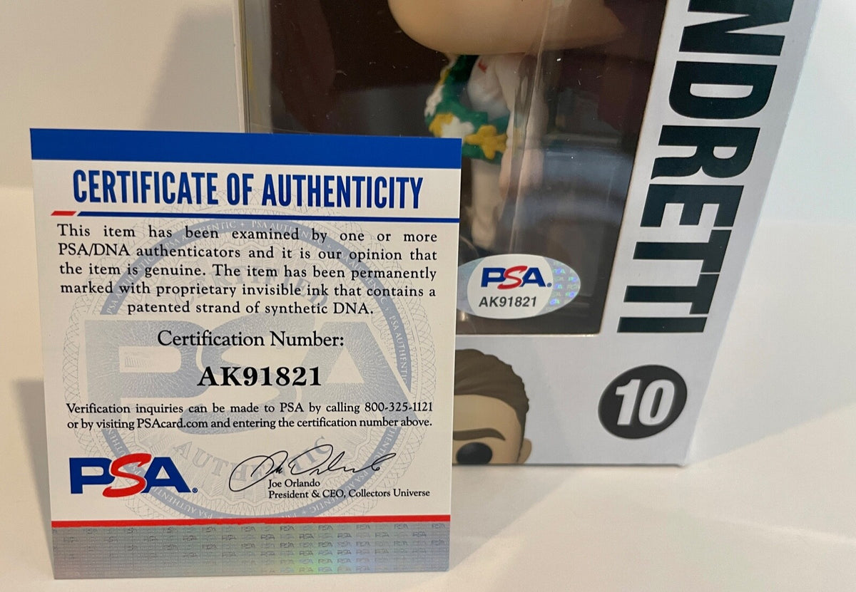 Mario Andretti Indy Car Racing Legend Signed Auto Funko Pop #10 PSA/DNA COA #22