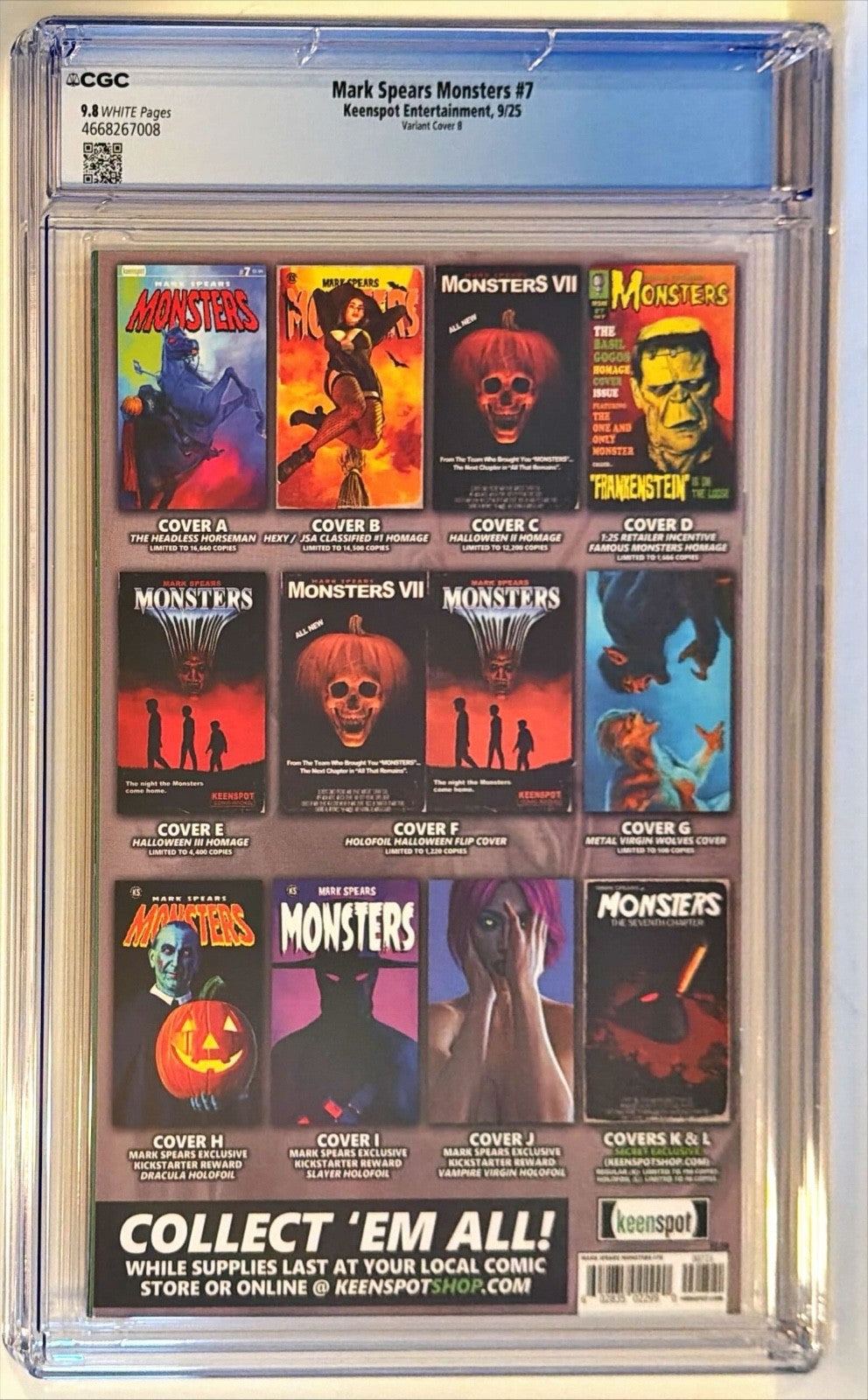 2025 Keenspot Comics Mark Spears Monsters #7 Variant Cover B CGC Graded 9.81