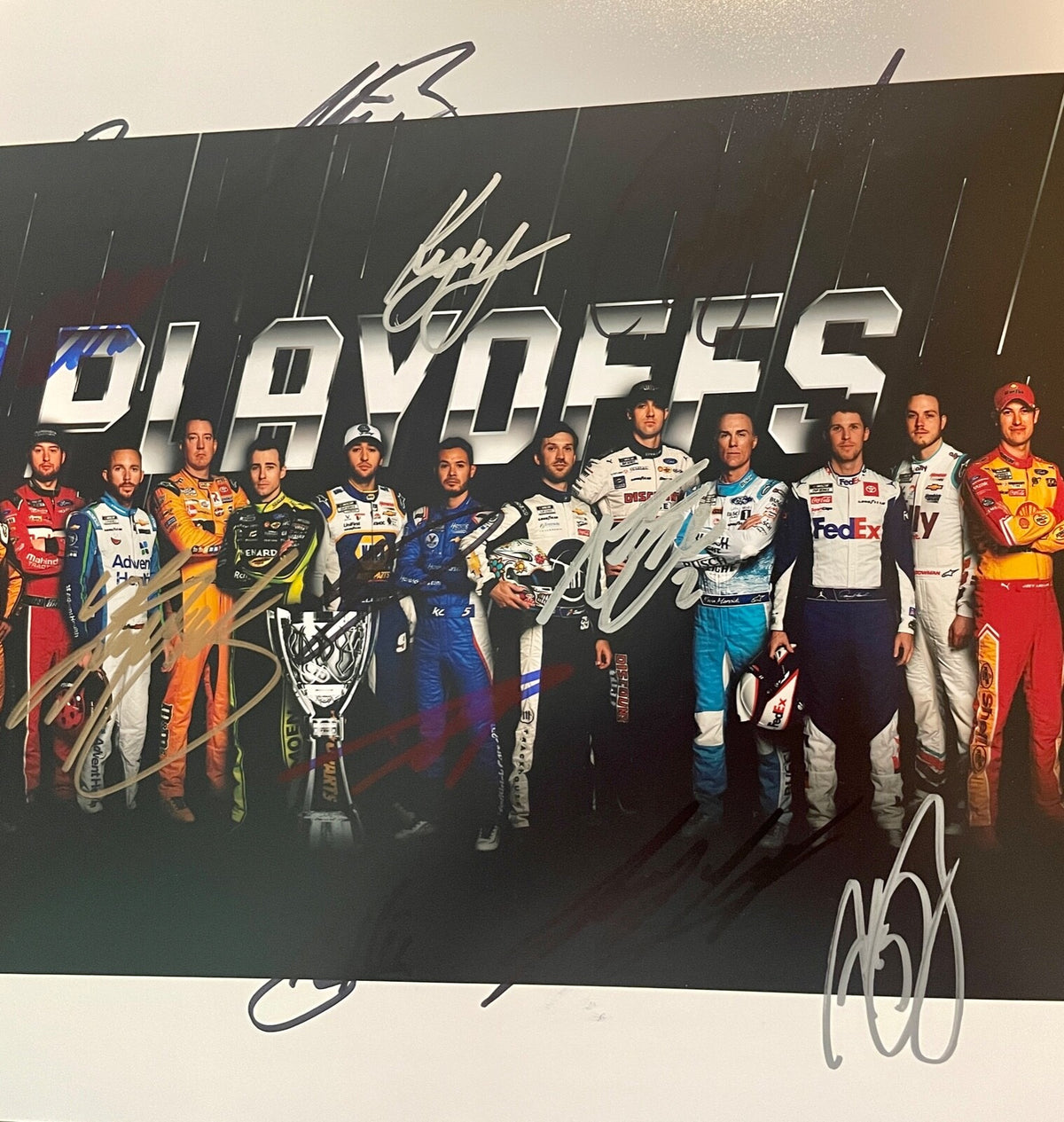 2022 NASCAR Cup Series Playoffs 16x Signed 11x14 Photo Chase Elliott Kyle Busch3