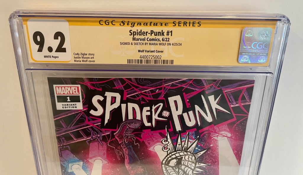 2022 Spider-Punk Marvel Variant #1 Signed & Sketch Maria Wolf Variant CGC 9.22