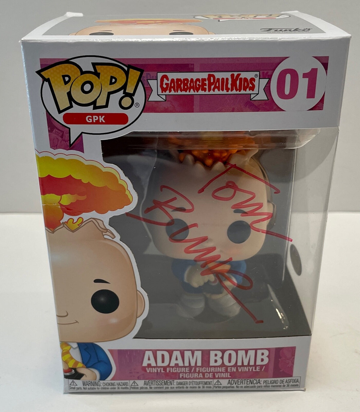 Tom Bunk Garbage Pail Kids Adam Bomb Signed Auto Funko Pop #01 PSA/DNA COA (C)0
