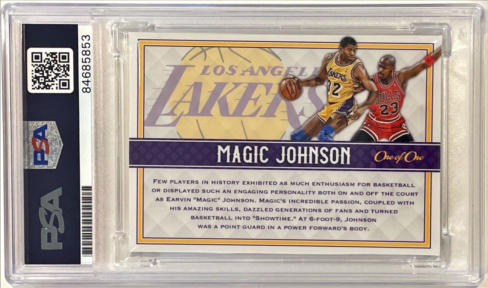 Magic Johnson LA Lakers Signed Auto Custom Cut #'d 1/1 Trading Card PSA/DNA1