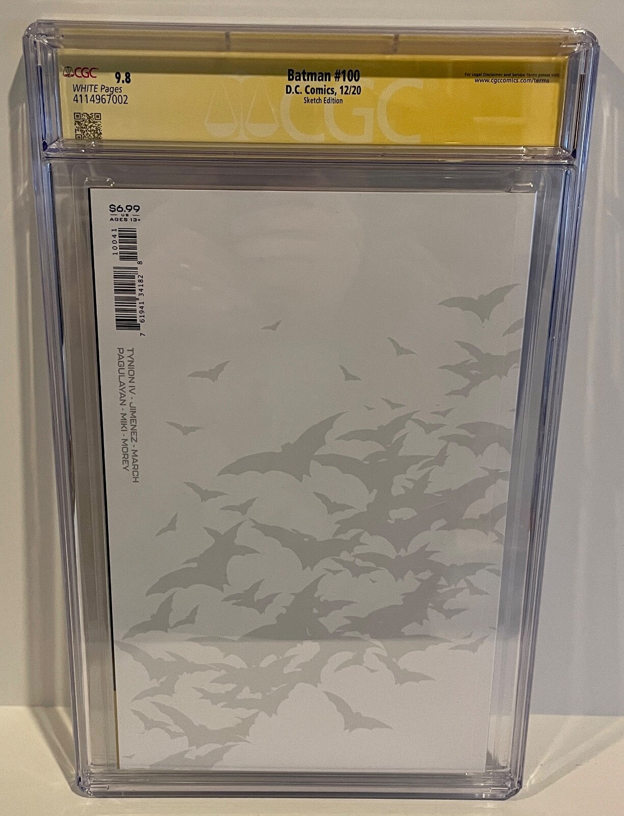 2020 Batman #100 Signed & Sketch John Romita Scott Hanna Blank Variant CGC 9.8 B3