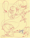 John K. Kricfalusi Ren & Stimpy Signed Original Sketch Auto 8.5x11 PSA/DNA #30