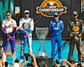 Championship 4 Kyle Larson Chase Elliott Hamlin Truex Signed Auto 8x10 Photo COA0