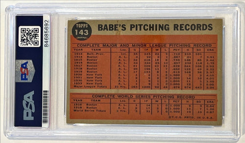 1962 Topps Sports Hero Babe Ruth Linda Ruth Tosetti Signed Card #143 PSA/DNA1