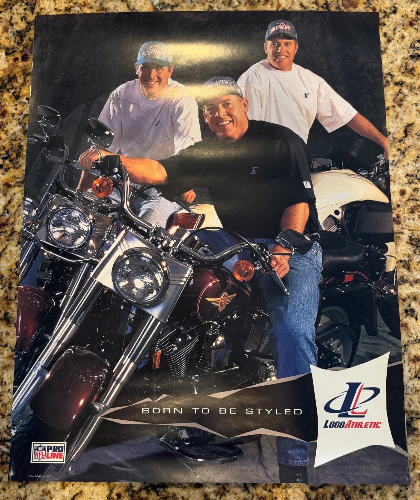 1997 Logo Athletic ProLine VINTAGE John Elway Troy Aikman Marino 22x28 Poster0