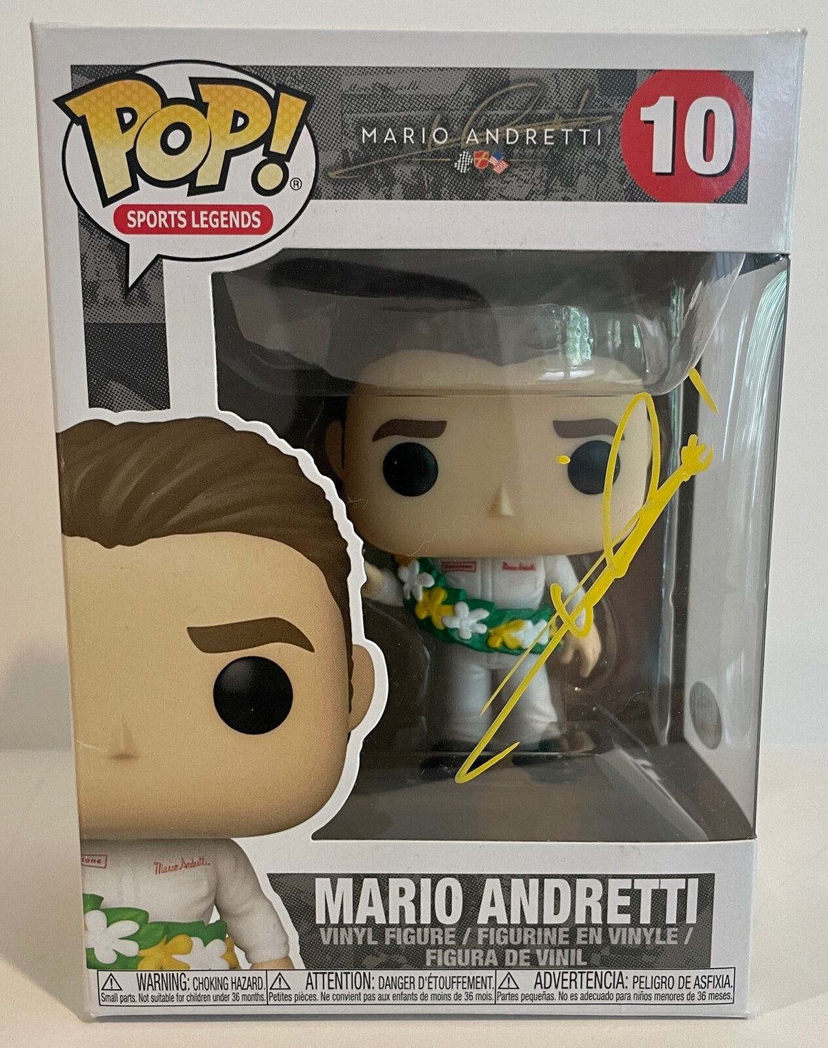 Mario Andretti Indy Car Racing Legend Signed Auto Funko Pop #10 PSA/DNA COA #20