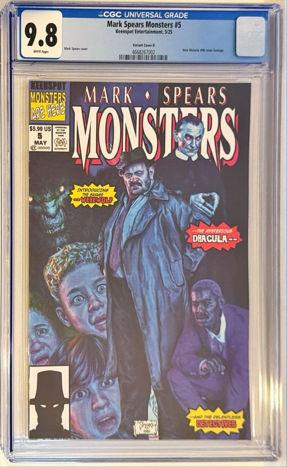 2025 Keenspot Comics Mark Spears Monsters #5 New Mutants 98 Cover CGC Graded 9.80