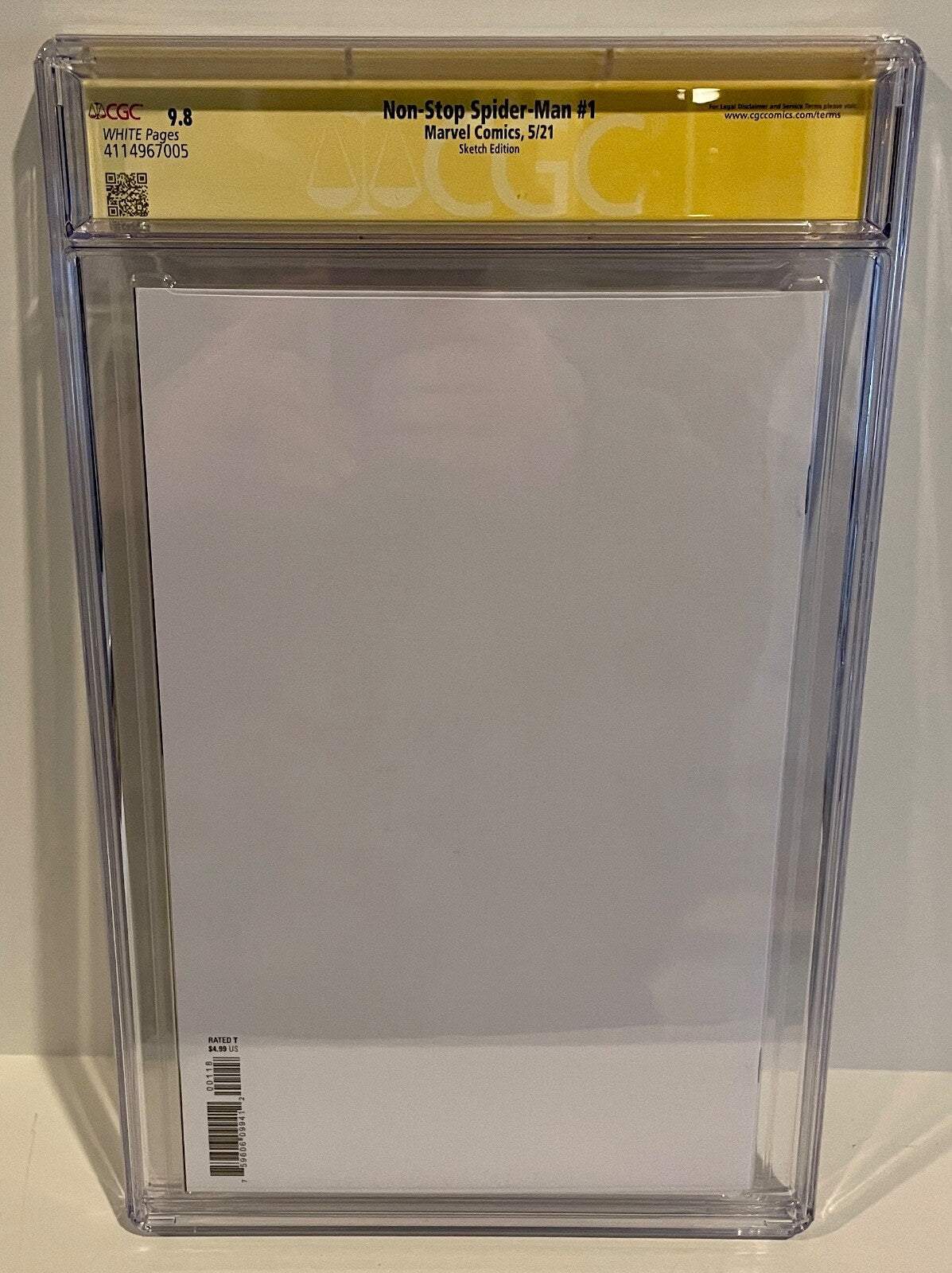 2021 Spiderman 1 Signed & Sketch John Romita Scott Hanna Blank Variant CGC 9.8 A3