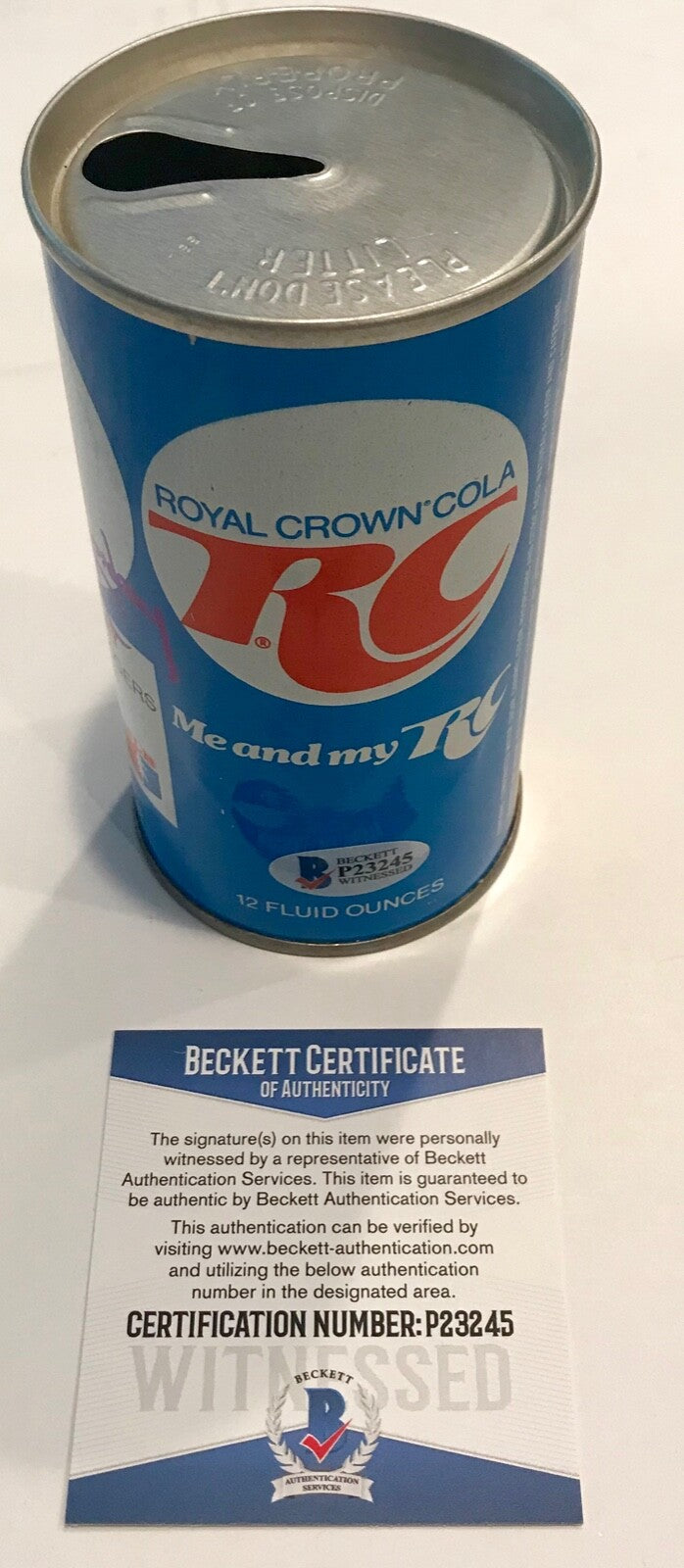 1976 Rick Monday Los Angeles Dodgers Royal Crown Cola Signed RC Soda Can BAS COA2