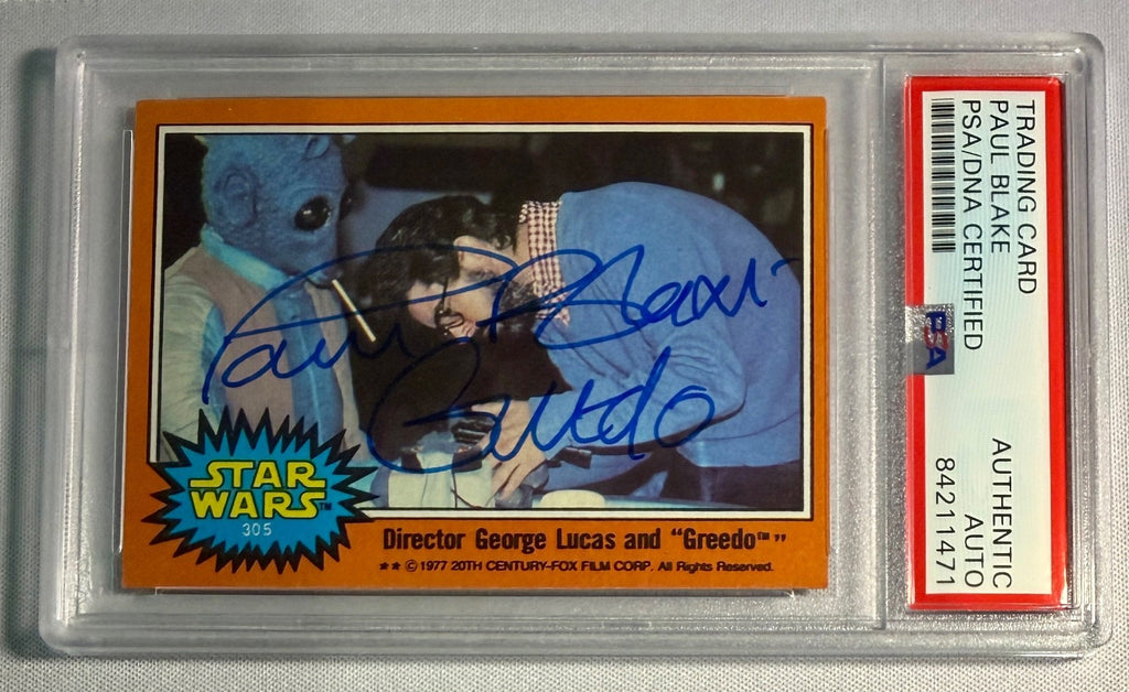 1977 Topps Star Wars Paul Blake Greedo Signed Auto Card #305 PSA DNA Slabbed0