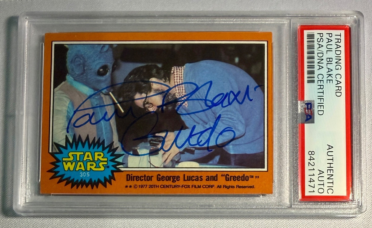 1977 Topps Star Wars Paul Blake Greedo Signed Auto Card #305 PSA DNA Slabbed0