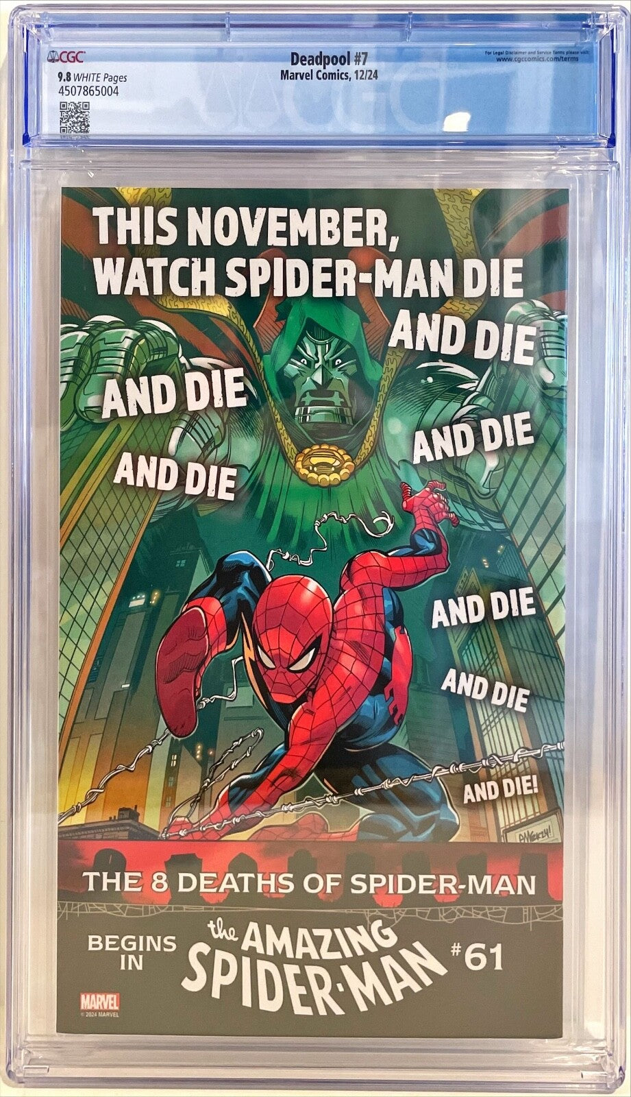 2024 Marvel Deadpool #7 Spiderboy 1st Daughter Ellie App CGC Graded 9.82