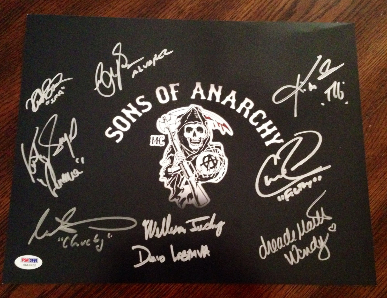 SONS OF ANARCHY SOA Cast Signed 11x14 Photo Katey Sagal Coates +7 PSA/DNA COA0