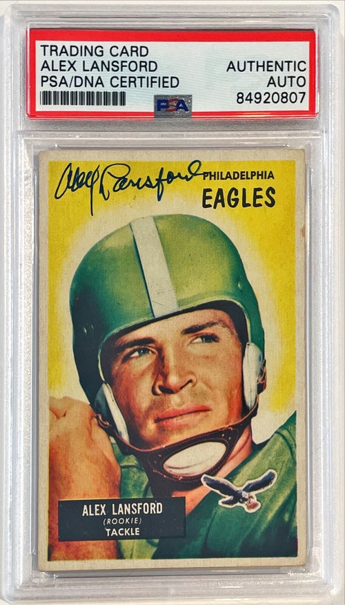 1955 Bowman Alex Lansford Philadelphia Eagles Signed Auto Card #126 PSA/DNA0