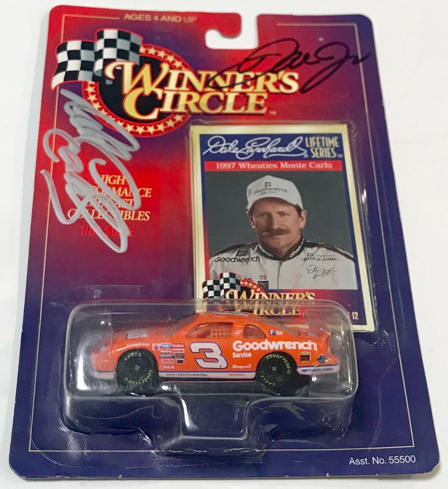 Dale Earnhardt Sr & Dale Earnhardt Jr Dual Signed 1/64 1997 Wheaties Car W/ COA0