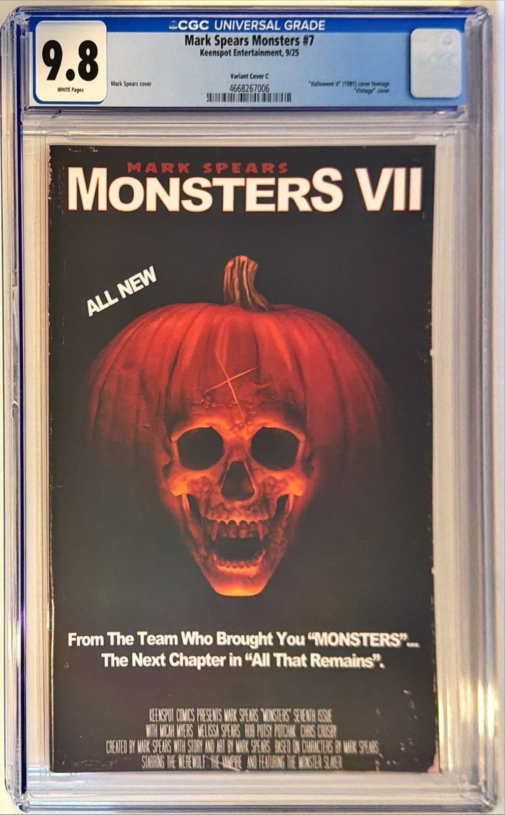 2025 Keenspot Comics Mark Spears Monsters #7 Variant Cover C CGC Graded 9.80