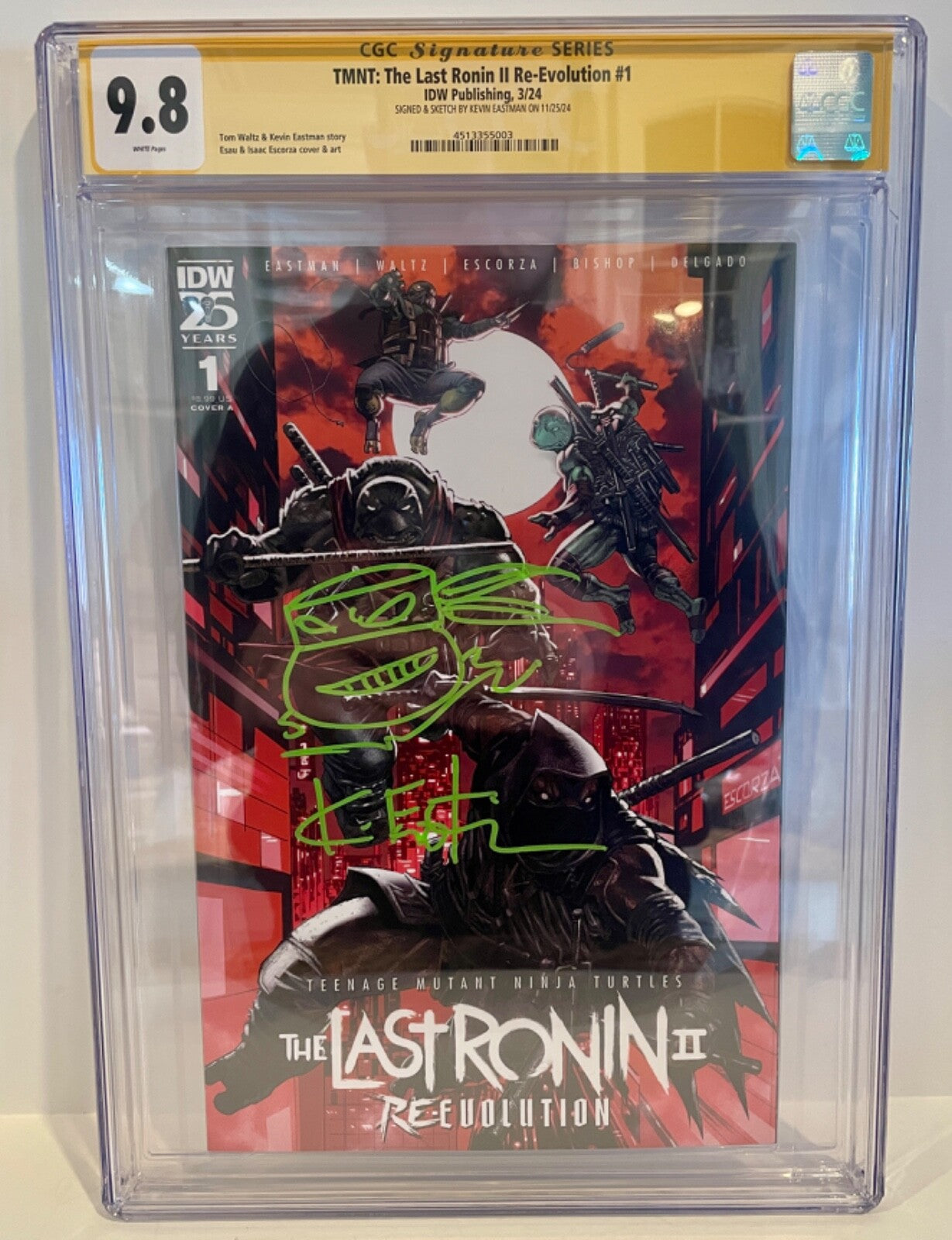 2024 The Last Ronin II Re-Evolution #1 Kevin Eastman Signed Sketch CGC 9.8 (A)0