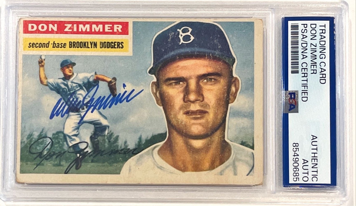 1956 Topps Don Zimmer Brooklyn Dodgers Signed Auto Card #99 PSA DNA0