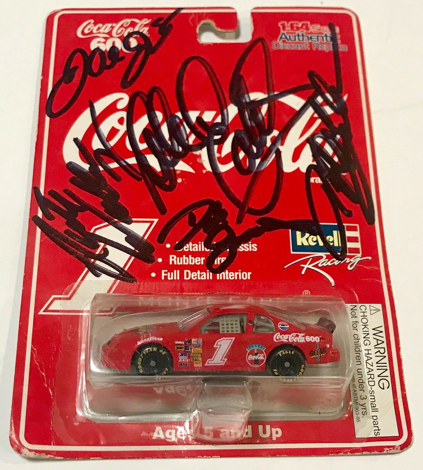 1992 Coca Cola Dale Earnhardt Sr & Jr Elliott Wallace 10x Signed 1/64 Car W/ COA0