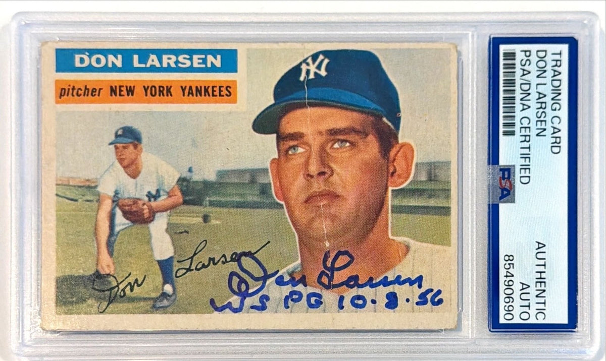 1956 Topps Don Larsen New York Yankees Signed Auto Card #332 PSA DNA0