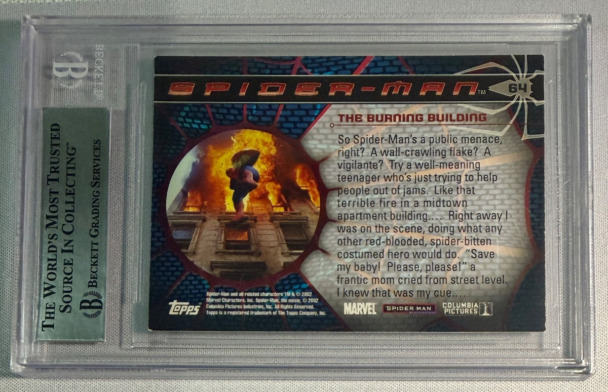 2002 Topps Spiderman Marvel Tobey Maguire Signed Auto Card #64 BAS Beckett1