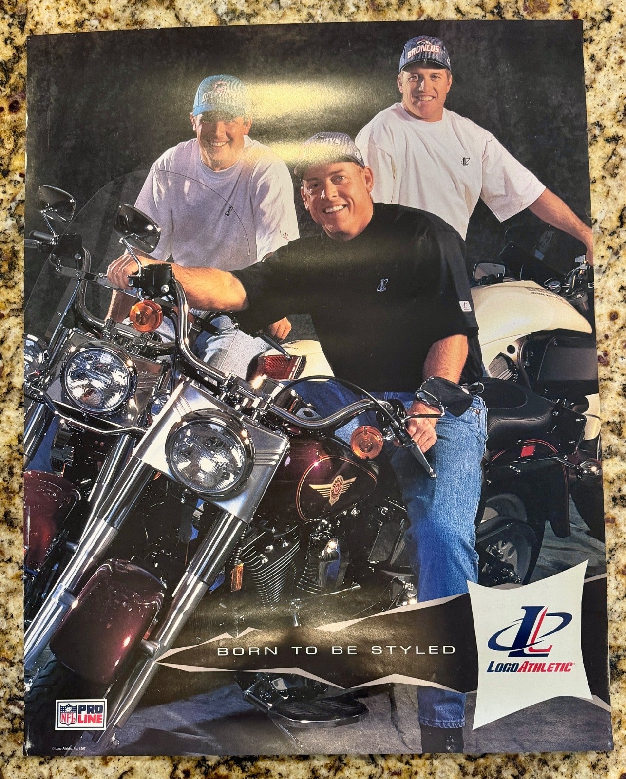 1997 Logo Athletic ProLine VINTAGE John Elway Troy Aikman Marino 22x28 Poster1