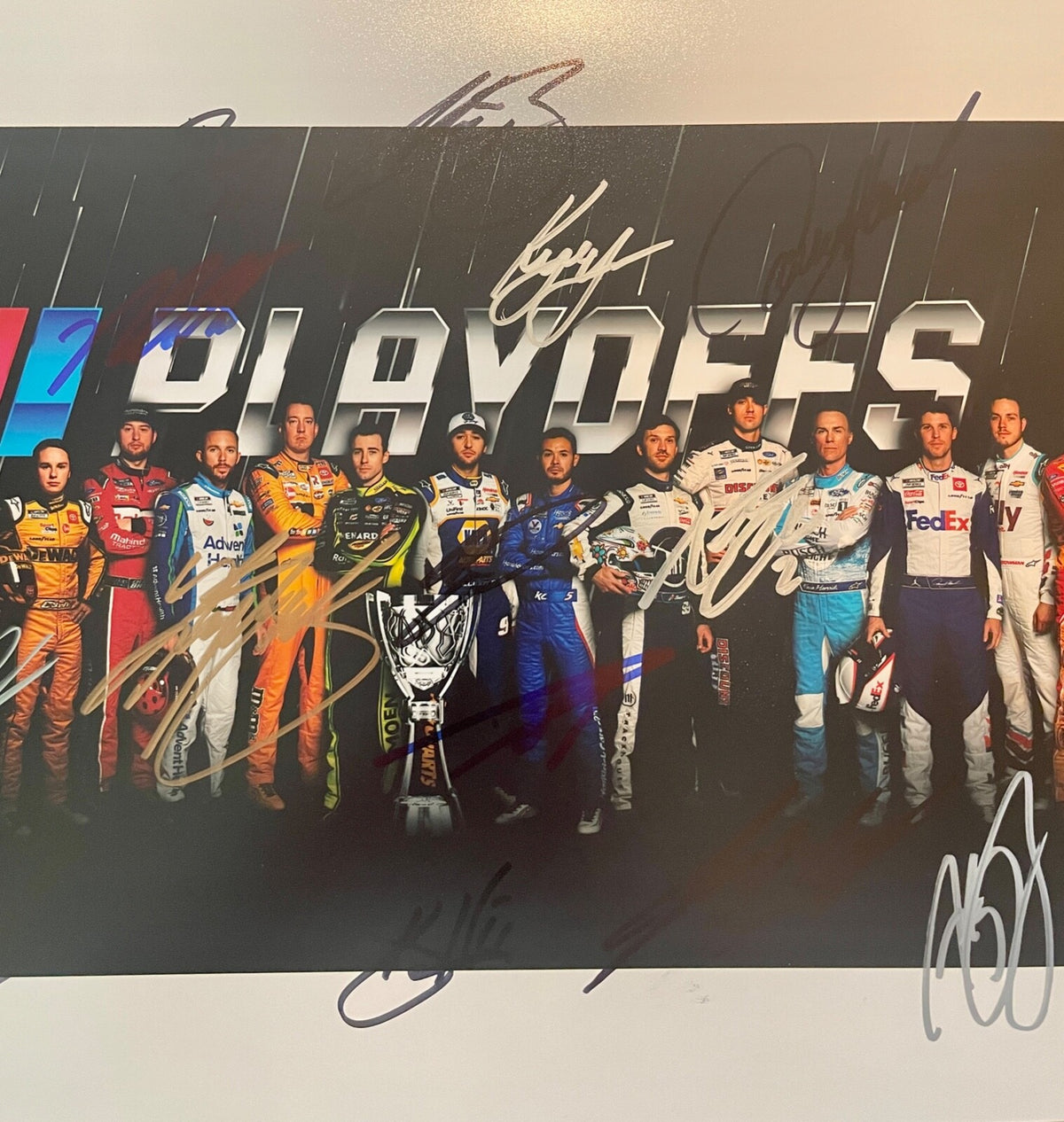 2022 NASCAR Cup Series Playoffs 16x Signed 11x14 Photo Chase Elliott Kyle Busch2