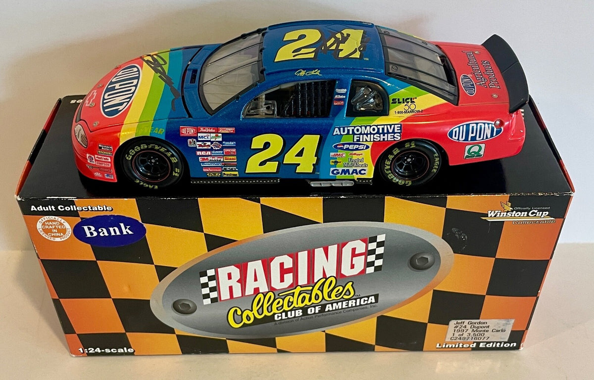 1997 Jeff Gordon & Rick Hendrick Dupont 2x Dual Signed Auto 1/24 Diecast Car COA0