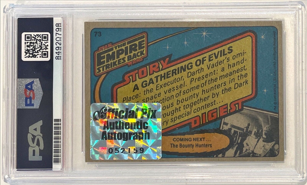 1980 Topps Jeremy Bulloch Beer Harris Hargreaves 4x Signed Auto Card #73 PSA/DNA1