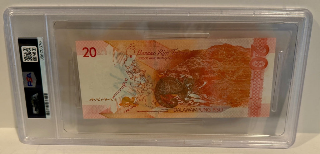 Manny Pacquiao Pacman Boxing Signed Auto 20 Pesos Philipines PSA DNA Slabbed1