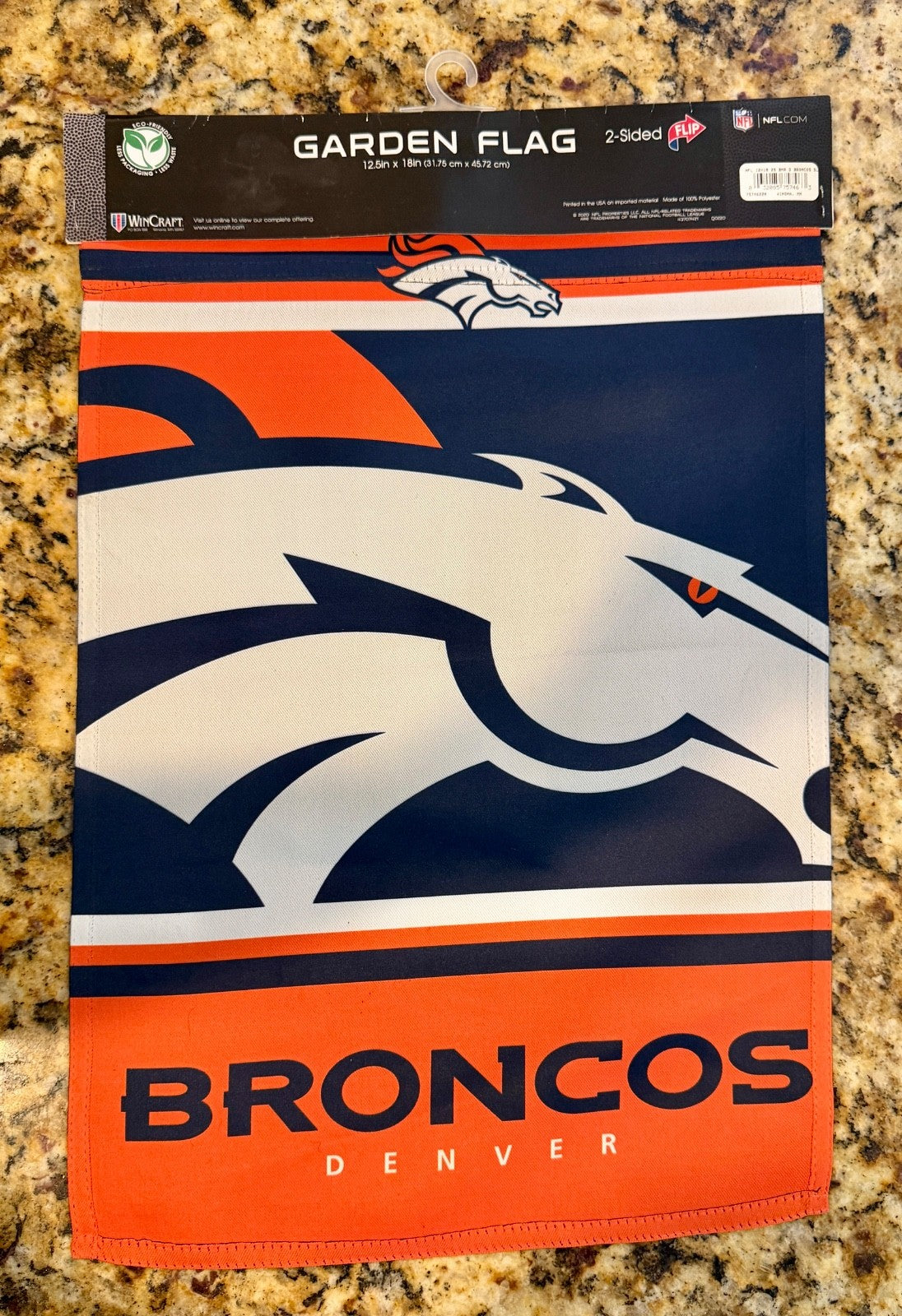 BRAND NEW Denver Broncos NFL Garden Flag Banner United In Orange 12x18 2 Sided1