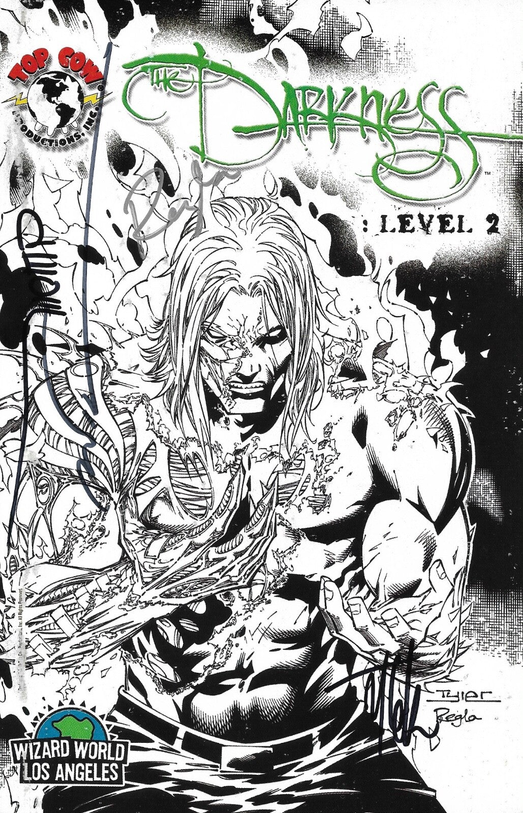 Top Cow The Darkness Signed By Marc Silvestri Tyler Kirkham Regle & Wohl W/ COA0