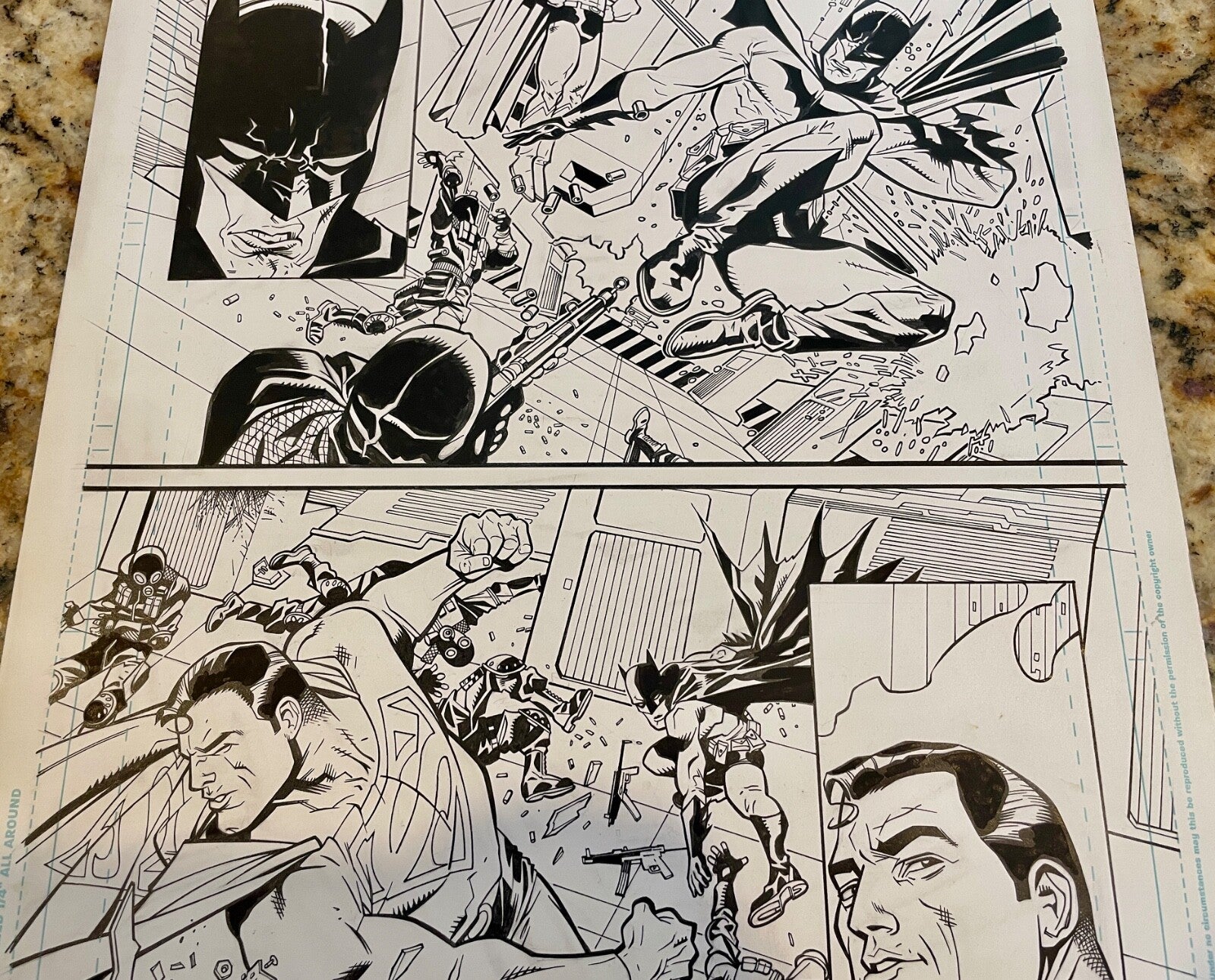 2006 JLA #26 Batman Superman Tom Nguyen Plunkett Signed Original FULL Page #62
