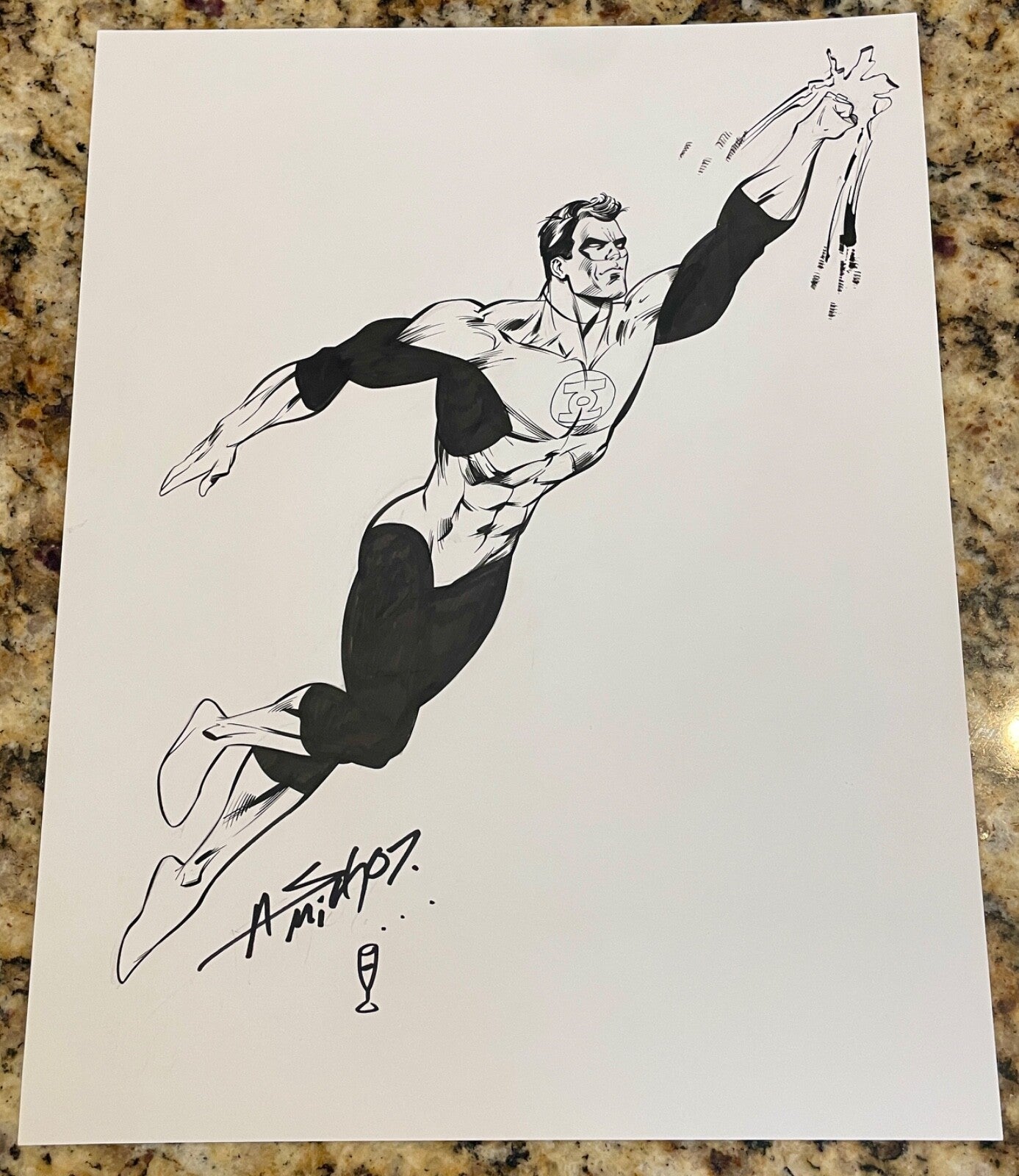 2007 Andy Smith DC Comics The Green Lantern Signed Original Sketch Art 11x140