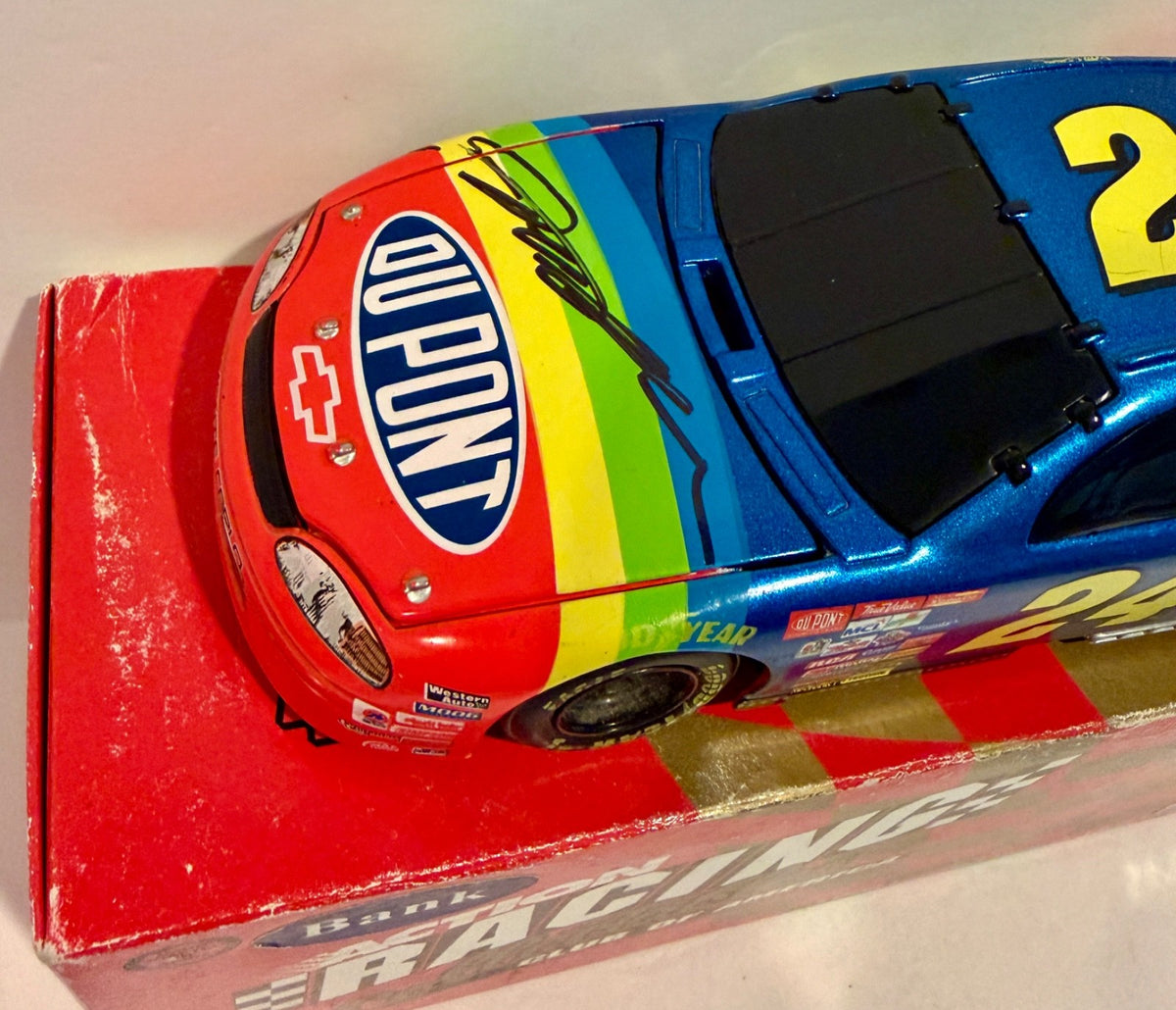 1998 Jeff Gordon Dupont Rainbow Warrior Signed Auto 1/24 Diecast Car W/ COA1