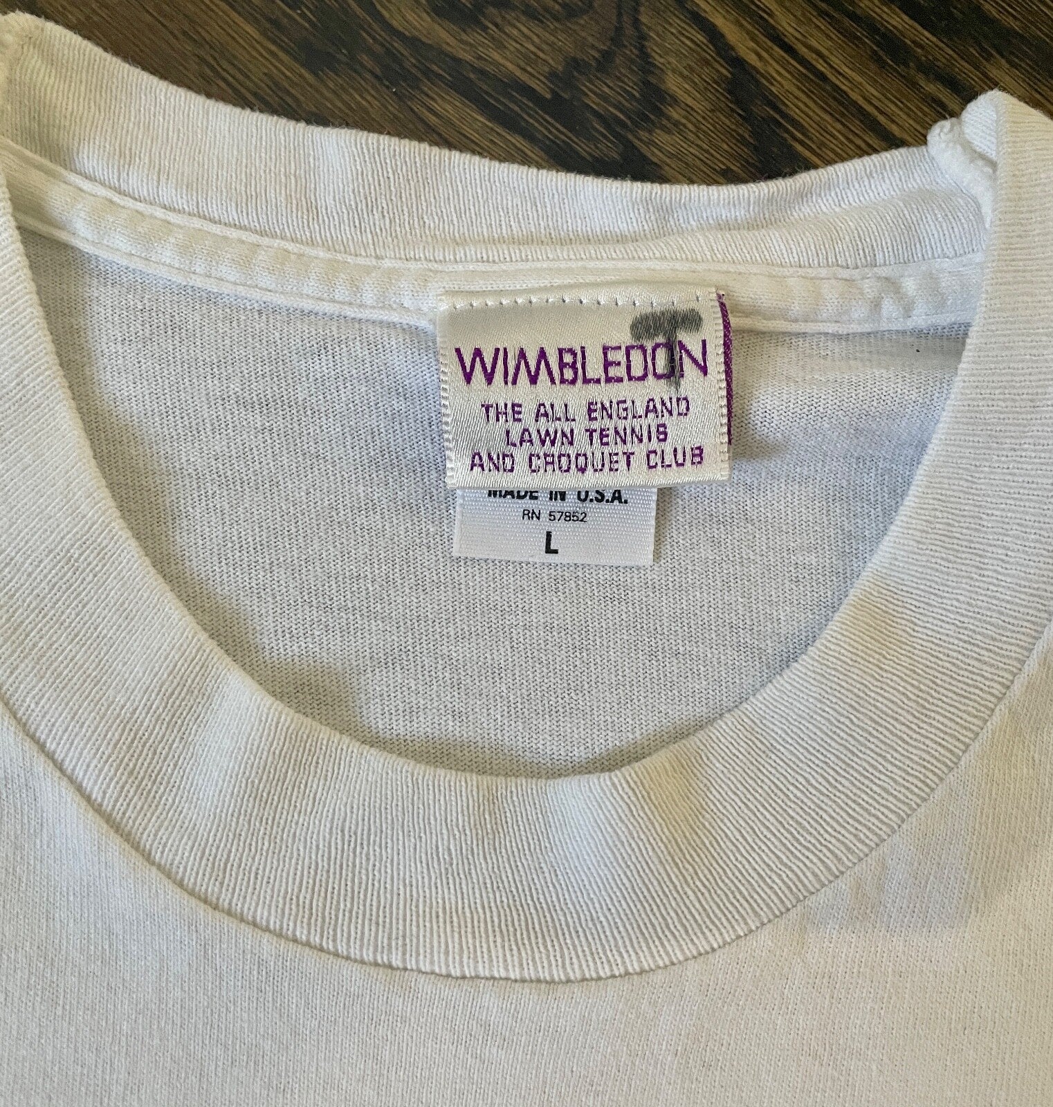 1980 1990's VINTAGE Retro Original Official Wimbledon Tennis Club L T-Shirt RARE2